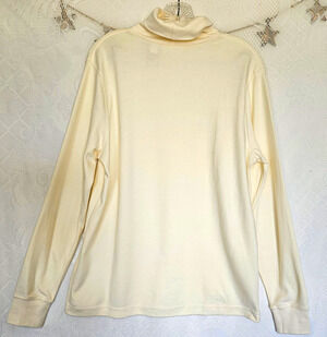 Croft & Barrow Medium Ivory Turtleneck Snowflake Collar 100% Cotton Cottagecore